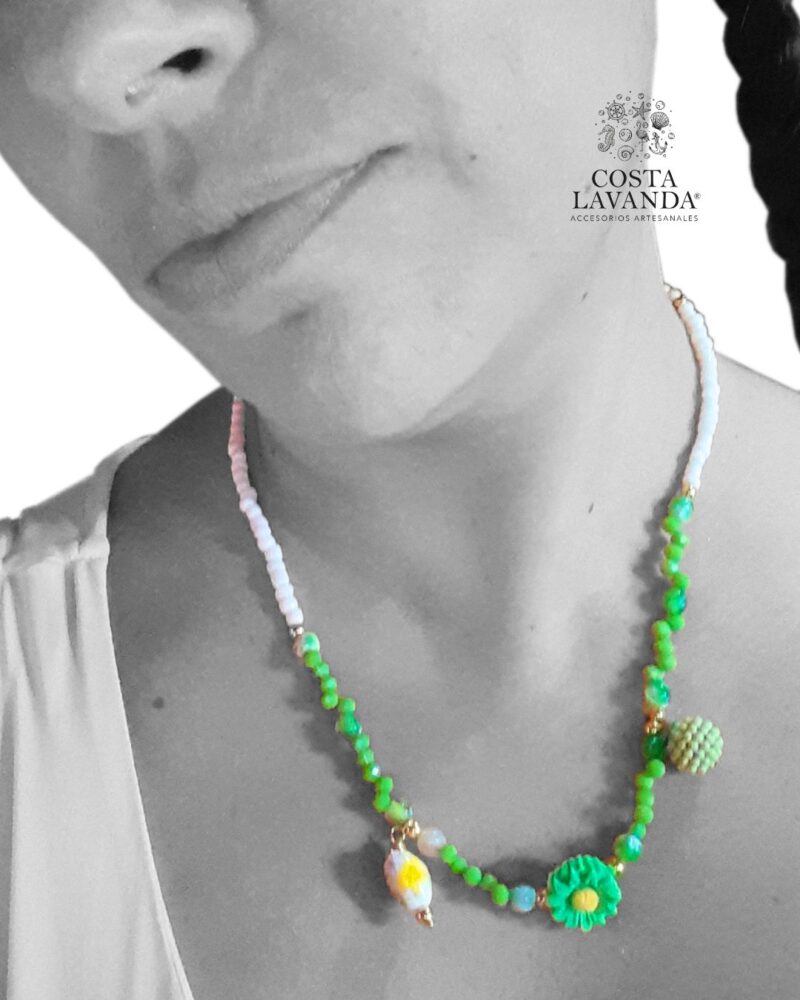 Princesa blanco, verde, margarita