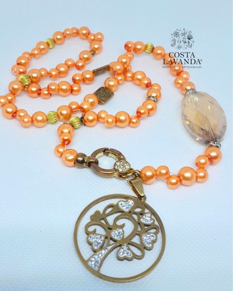 Matinée naranja, dorado y árbol de la vida